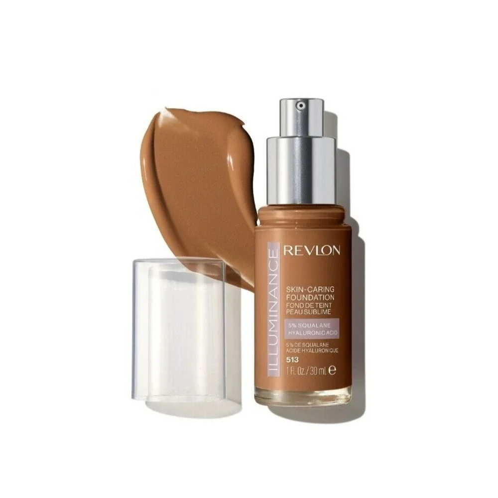Revlon Illuminance Skin-Caring Liquid Foundation Medium Coverage 513 Brown Suede